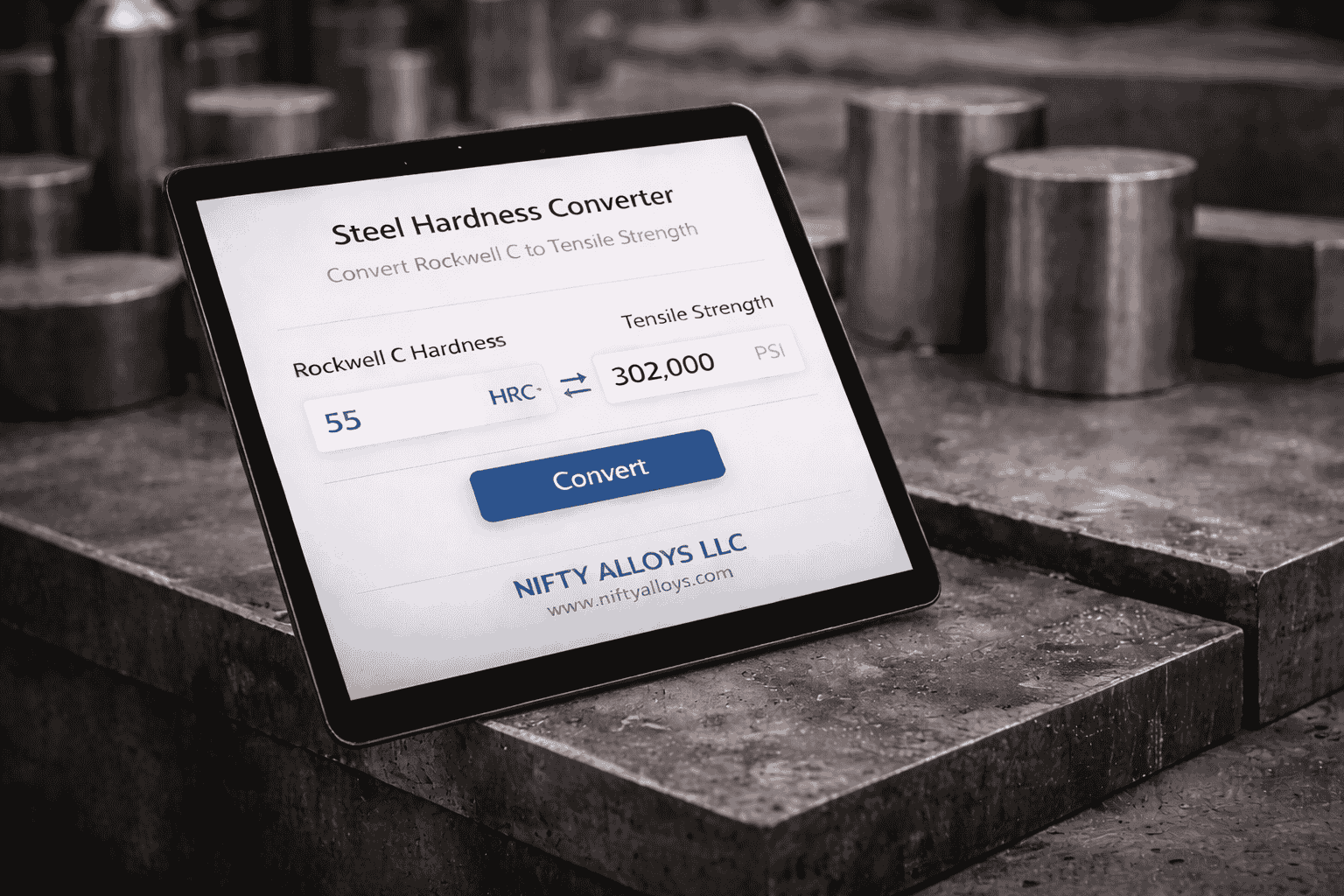 Steel Hardness Converter: Rockwell C to Tensile Strength, HRC to BHN Calculator & Charts